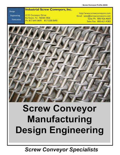 industrial screw conveyors inc 4133 conveyor dr burleson tx 76028|industrial screw conveyors.